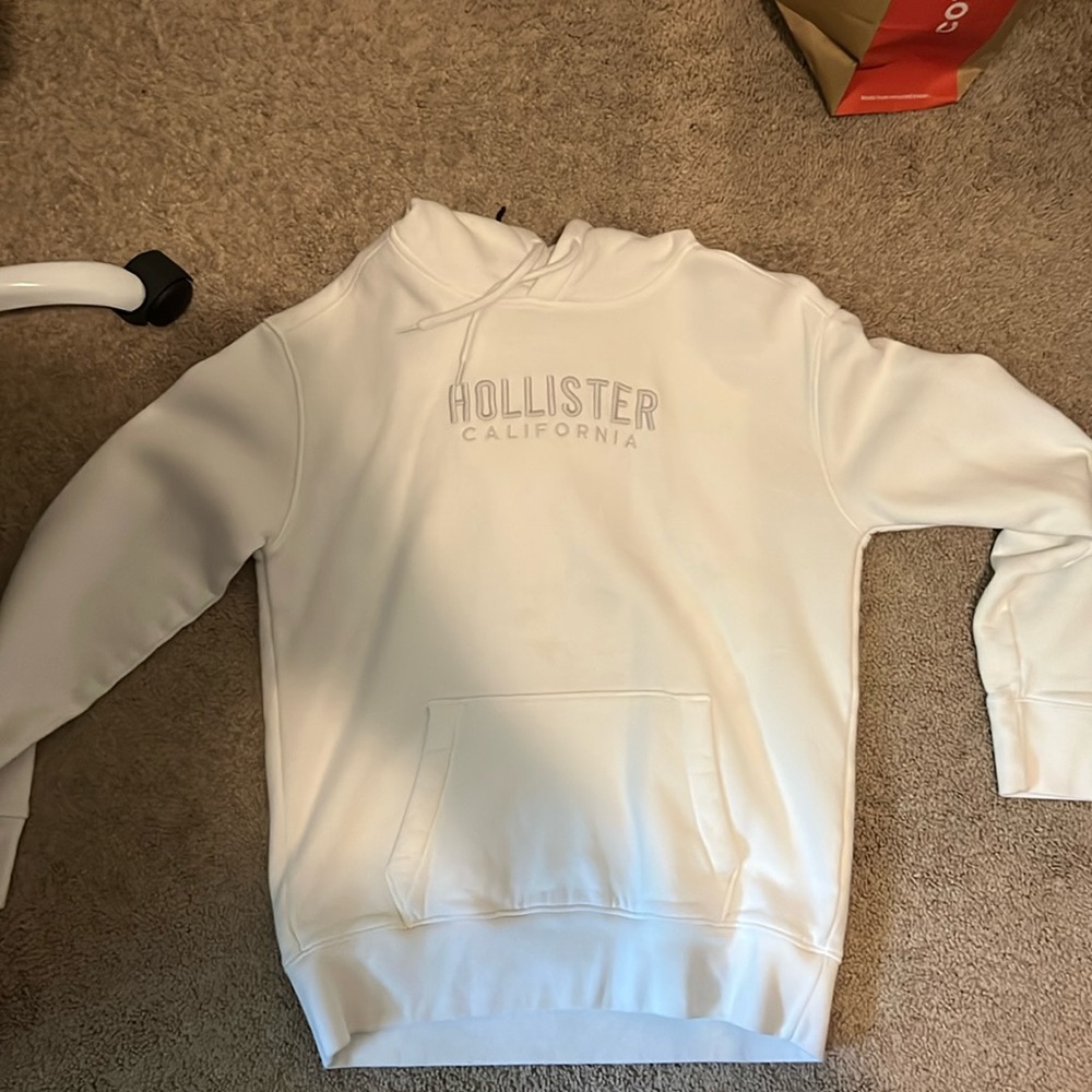 All White Hollister Hoodie